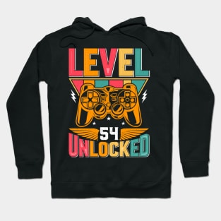 Level 54 Unlocked Awesome Since 1969 Funny Gamer Birthday Hoodie